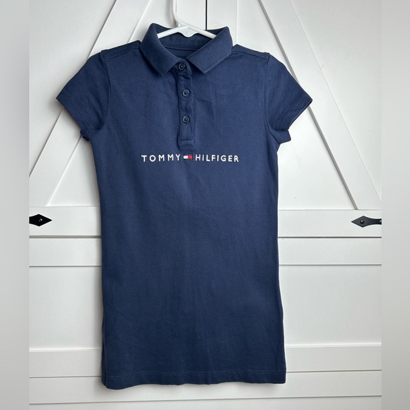 Tommy Hilfiger Kids Polo Shirt Dresses - Bright Red and Deep Blue 2-3T - Picture 2 of 7